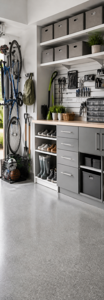 Professionally organised garage with practical storage in Dublin